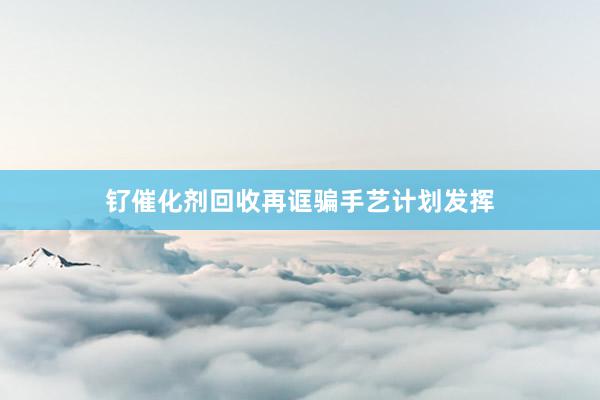 钌催化剂回收再诓骗手艺计划发挥
