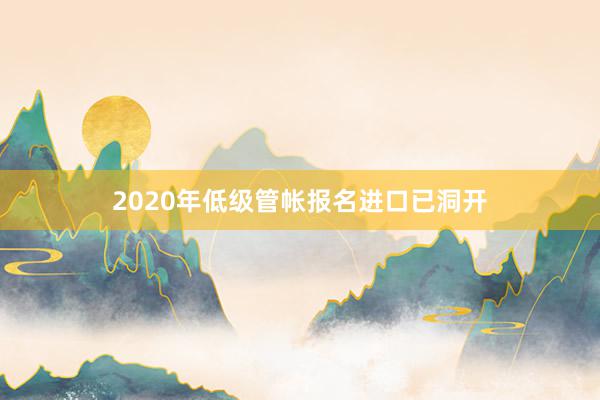 2020年低级管帐报名进口已洞开