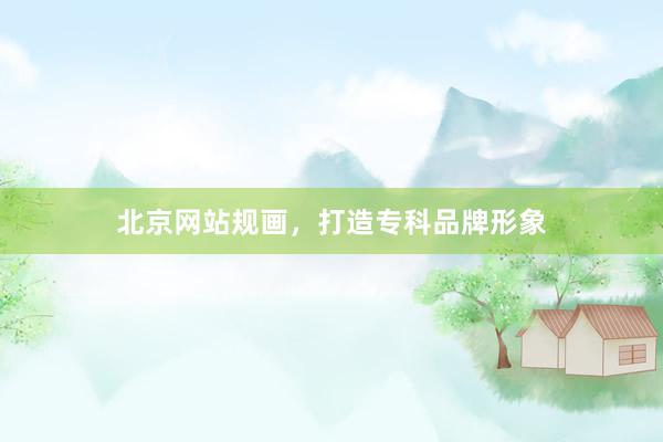 北京网站规画，打造专科品牌形象