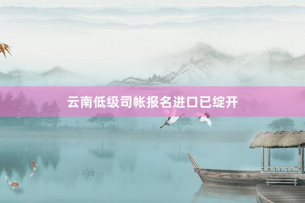 云南低级司帐报名进口已绽开
